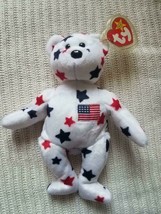 Ty Beanie Baby Glory Bear (USA Stars Teddy Bear) ORIGINAL RETIRED With 6... - $23.60