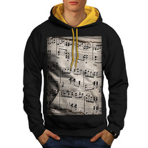 Music Key Notes Sweatshirt Hoody Old Melody Sheet Men Contrast Hoodie - £19.17 GBP
