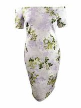 Calvin Klein Women&#39;s Off-The-Shoulder Floral Scuba Sheath Dress, Various Sizes - £62.48 GBP