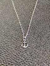 925 Sterling Silver Plated Anchor Necklace Silver Color - $245.38 MXN