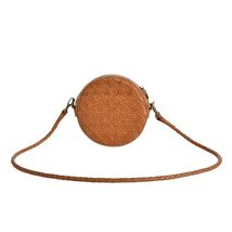 FAykes Purse Round Crossbody Bag Leather Handwoven Handbag Small Shoulder Bag fo - £114.14 GBP
