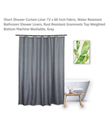 Short Shower Curtain Liner 60 Inch Long, Water Resistant 72&#39;&#39;W x 60&#39;&#39;L, ... - $167.07 MXN