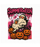Summerween Ghost PNG, Retro Spooky Pumpkin PNG, Funny Summer Halloween S... - $2.50