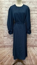 WHO WHAT WEAR Womens XXL Silky Midi Dress Tie Waist Puff Sleeve Legion B... - £38.27 GBP
