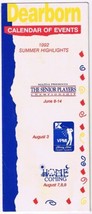 Travel Brochure Dearborn Michigan 1992 Summer Calendar Of Events - £2.33 GBP