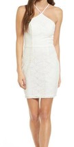 Speechless Embellished Body-Con Halter Mini Dress White Lace Party Junio... - $380.53 MXN