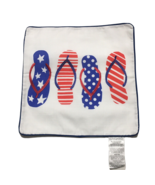 Throw Pillow Cover 18&quot; X 18&quot; American Flip Flop Embroidered - £7.11 GBP