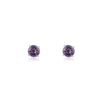 14k Gold Round Amethyst Studs - £222.01 GBP