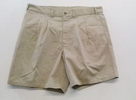 Denver Hayes Men&#39;s Vintage Chino Shorts Size 36 Pleated Front Beige Cott... - $150.76 MXN