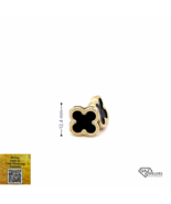 10K Gold Black Onyx Van Cleef Inspired Earrings - £83.66 GBP