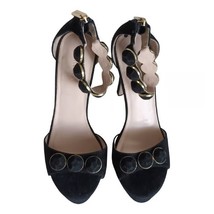 CARVELA Ladies Black Suede High Heels Open Toe size EU 37 Bombe Sandals - £21.80 GBP