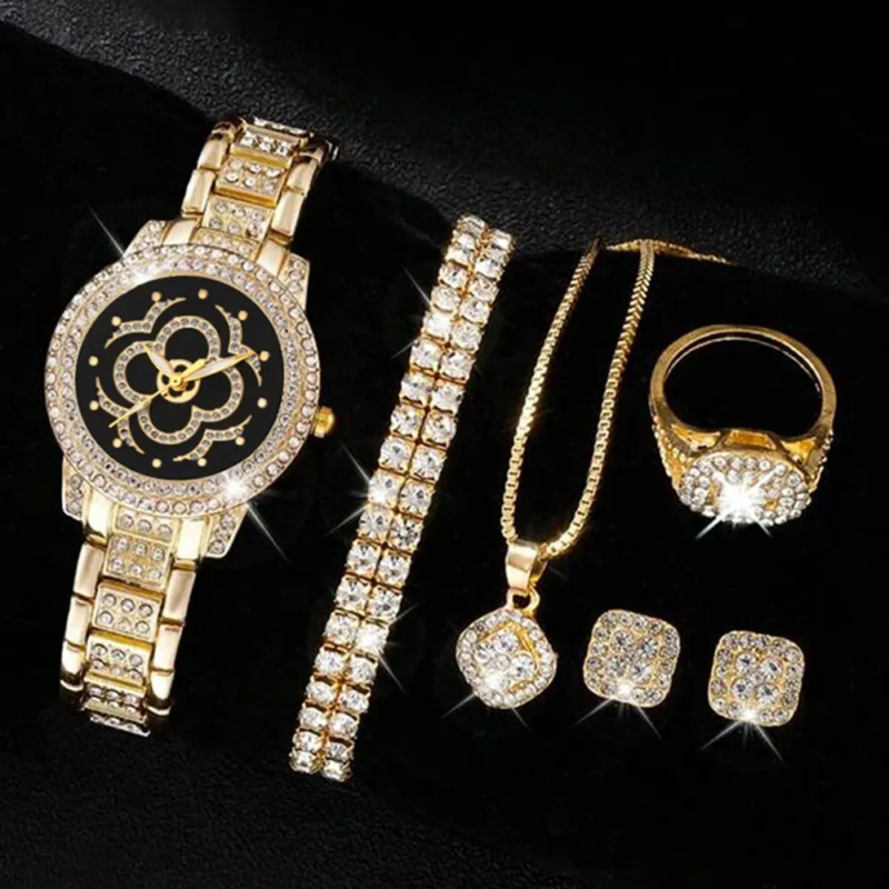 Primary image for 7PCS Set Women Luxury Casual Fashion Quartz Watch Necklace Earring Bracelet Ring