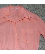 Womens Romper Victoria&#39;s Secret Orange Short Sleeve Button Up Linen Blen... - £25.10 GBP