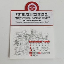 Vintage 1997 Stick Up Calendar Weatherford Stockyards Texas Advertising - £10.11 GBP