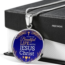 Christian Beautiful Life Circle Necklace Stainless Steel or 18k Gold 18-22&quot; - £34.13 GBP+