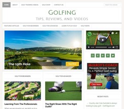 * GOLFING TIPS * niche blog website business for sale w/ AUTO UPDATING C... - £72.50 GBP