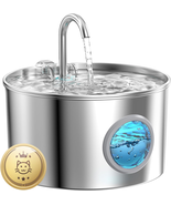 Cat Water Fountain Stainless Steel: 74Oz/2.2L Cat Fountain for Drinking ... - $28.71