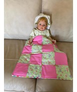Handmade by PZQUILTS  Baby Doll Quilted Blanket with Colorful Flowers - $16.95