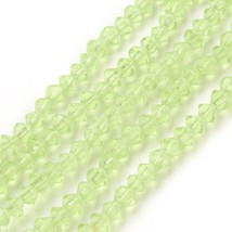 Z  Glass Beads  Bicone Light Green 3.5~4x3~3.5 mm lot of 50 strands MB7 - £8.61 GBP