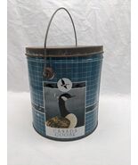 Vintage Canada Goose Happy Birthday Bucket Tin With Handle 6 3/4&quot; X 7 1/4&quot; - $34.49 CAD