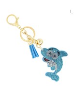 Bling Crystal Blue Dolphin Tassel Keychain - €11,86 EUR