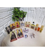 Rare Religious Collection Lot Blessed Christian Icons, Myrrh, Holy Oil &amp;... - $93.27 CAD