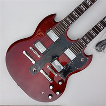 Red/Black Double Necks Electric Guitar,6&amp;12 Strings Guitar Mahogany Body  SD385 - £283.09 GBP