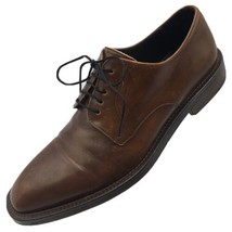 SH25 Hugo Boss Sz 7 Brown Leather Plain Toe Blucher Derby Dress Shoe Ita... - £20.84 GBP