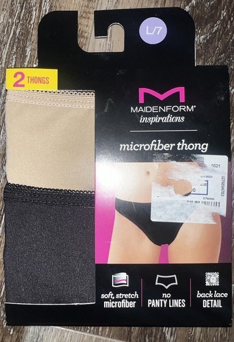 Maidenform 2-Pair Womens Thong Underwear Panties Polyester Blend Stretch... - $14.84