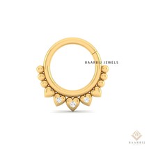 Clara Septum Ring | 14K Solid Gold Dainty Septum Clicker Nose Ring Click... - $3,234.38 MXN