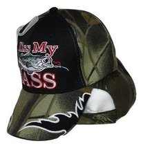 Redneck Hillbilly Kiss My Bass Camo Camoflauge Fish Fishing hat Cap #2 - £9.52 GBP