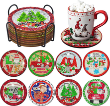 Christmas Diamond Art Coasters, 8 Pcs Snowman Diamond Painting Coasters ... - $7.61