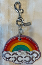 Coach 92545 Op Art Leather Rainbow Handbag Charm Keychain MultiColor Pre... - £30.68 GBP