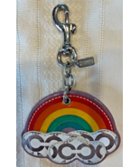 Coach 92545 Op Art Leather Rainbow Handbag Charm Keychain MultiColor Pre... - £31.16 GBP