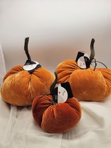 NEW-Set of 3, Perfect Fall Table With Velvet Pumpkin by Debi Lilly - £20.05 GBP