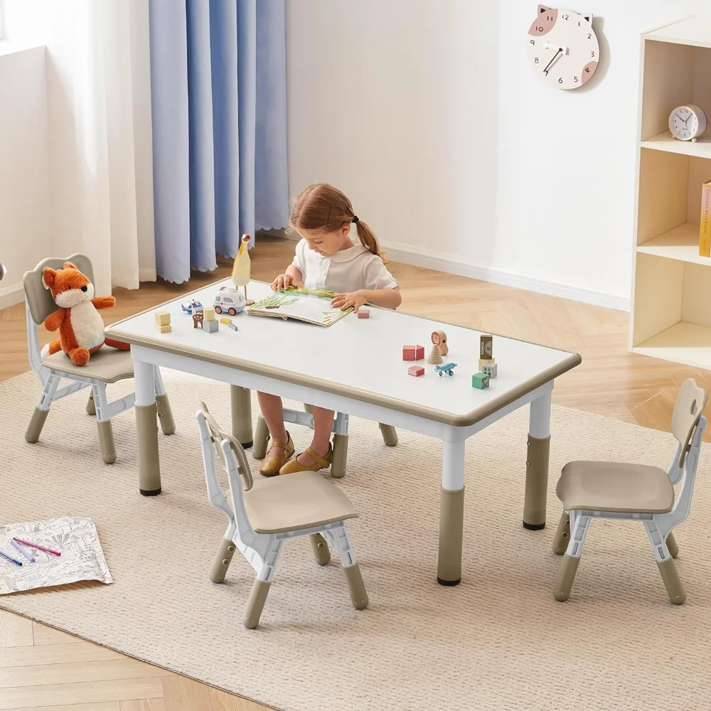 Height Adjustable Toddler Table and Chair Set for Kids Ages 3-8 Graffiti... - $396.22