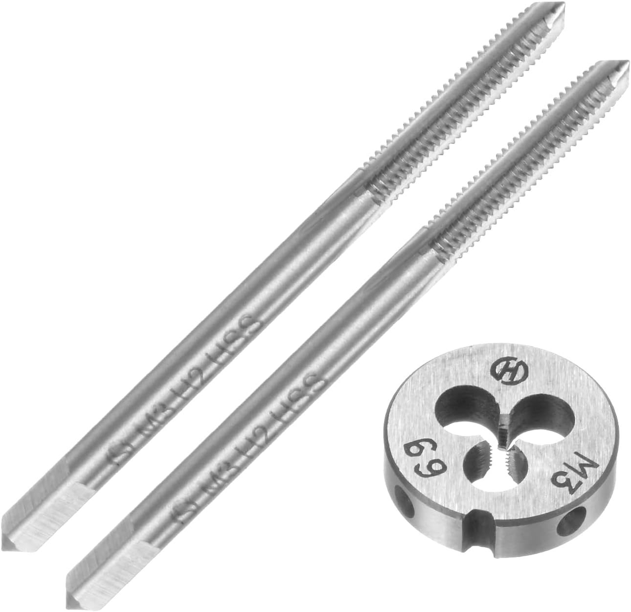 Uxcell 3Pcs Tap And Die Set, Metric M3 X 0.5 Thread Taps &amp; Round Die, Ta... - $34.93