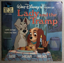 LADY AND THE TRAMP (1979) Disneyland softcover book with 33-1/3 RPM record - £10.90 GBP
