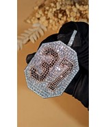 Luxury Moissanite Number Pendant: Hip Hop Style Black Onyx Diamond Necklace 1-90
