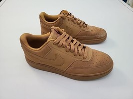 Nike Court Vision Low Sneakers Mens Size 9 Tan Wheat Flax Brown CD5463-200 - £18.41 GBP