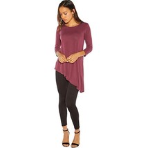 Rohb by Joyce Azria High Line Sleeve Asymmetrical Tee (Burgundy) Size M - $7.70