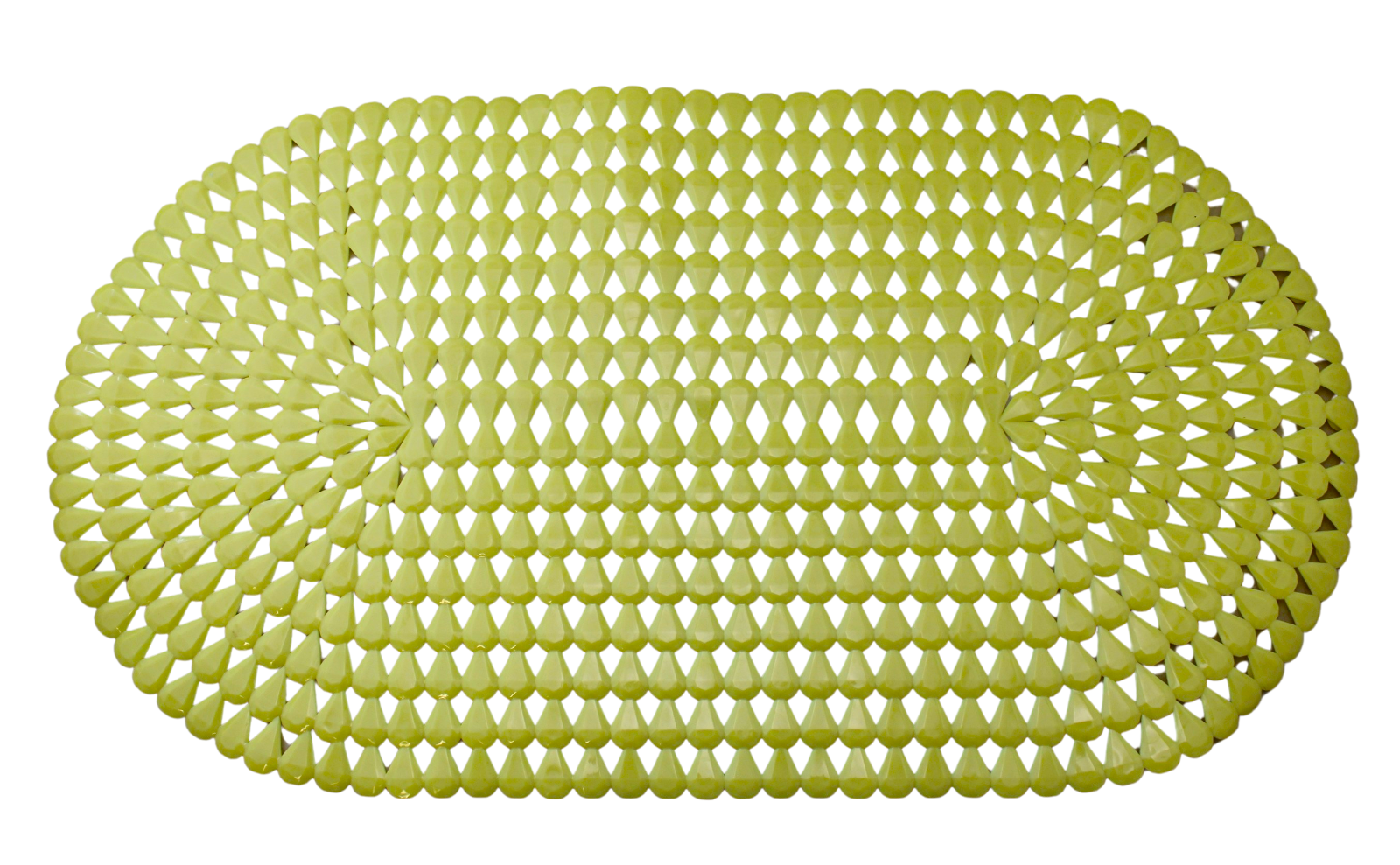 Oval Bath Shower Mat with Pear Shape Diamond Design Anti-Slip Suction Ye... - $10.76