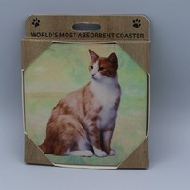 World&#39;s Most Absorbent Coaster - Cats - Orange and White Cat - £6.14 GBP