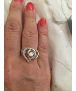 Open Hearts Rhythm Diamond Accents Sterling Silver/10K Gold Ring Size 7 - $3,111.33 MXN