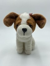 Our Generation Brown White Beagle Plush Soft Toy Stuffed 7&quot; Pink Bow - £6.73 GBP