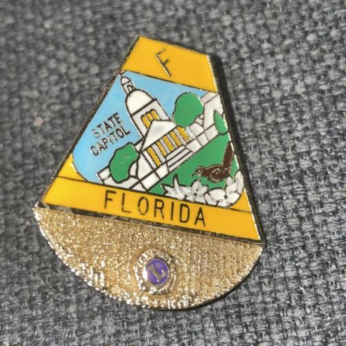 LIONS INTERNATIONAL CLUB Florida  State capital ￼Collectible Lapel Pin - $1.99