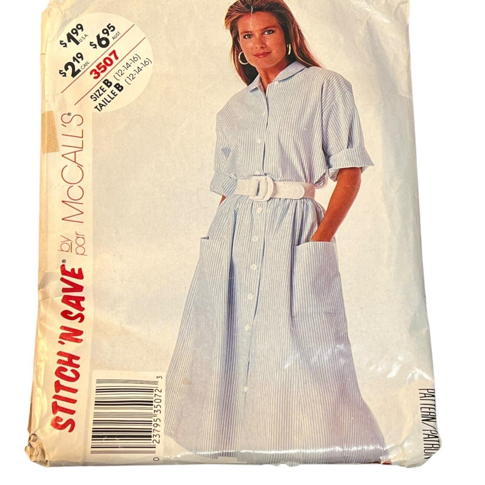 80&#39;s Button Front Skirt and Shirt McCall&#39;s Sewing Pattern 3507 Size 12 - $3.84
