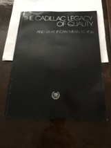 1985 The Cadillac Legacy of Quality Brochure - Light Wear - £22.42 GBP