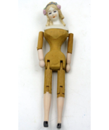 Vintage Shackman Hand Made Bisque &amp; Wood Jointed Victorian Doll Japan - £11.63 GBP