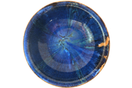 VTG Signed Clay Made Decorative Bowl with Blue Drip Glaze High End 8&quot; #2 - $49.99